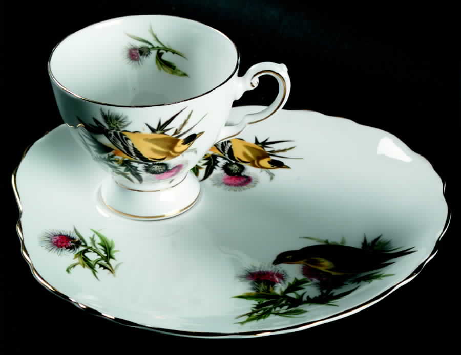 Audubon Birds Snack Plate & Regular Footed Cup by Tuscan - Royal Tuscan-1