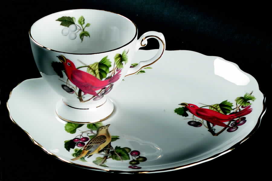 Audubon Birds Snack Plate & Regular Footed Cup by Tuscan - Royal Tuscan-1