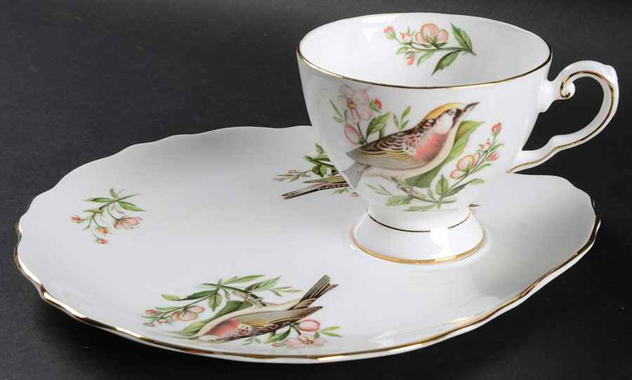 Audubon Birds Snack Plate & Regular Footed Cup by Tuscan - Royal Tuscan-1