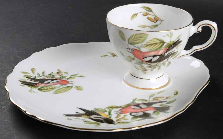 Audubon Birds Snack Plate & Regular Footed Cup by Tuscan - Royal Tuscan-1