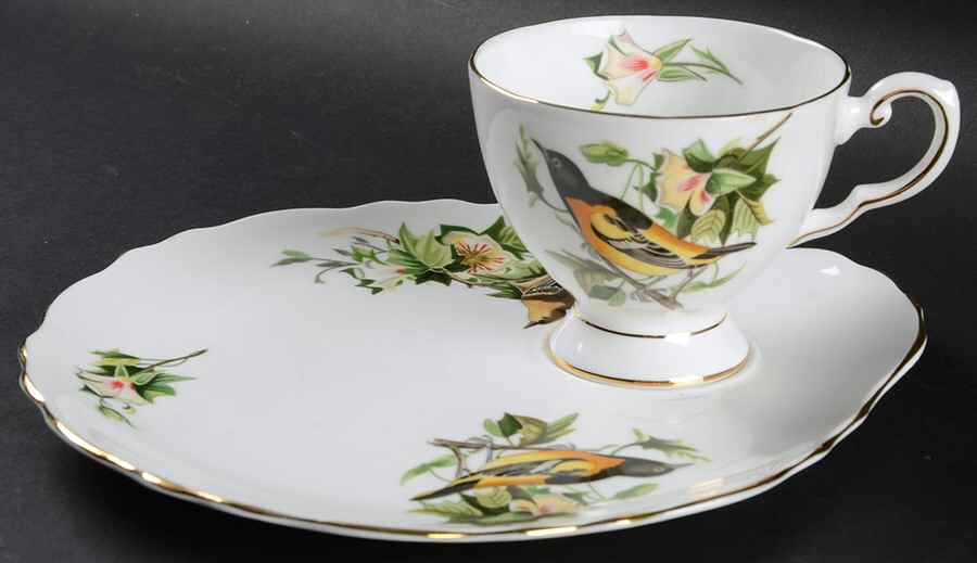 Audubon Birds Snack Plate & Regular Footed Cup by Tuscan - Royal Tuscan-1