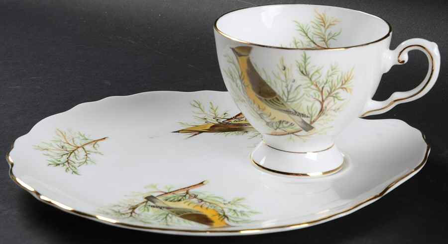 Audubon Birds Snack Plate & Regular Footed Cup by Tuscan - Royal Tuscan-1