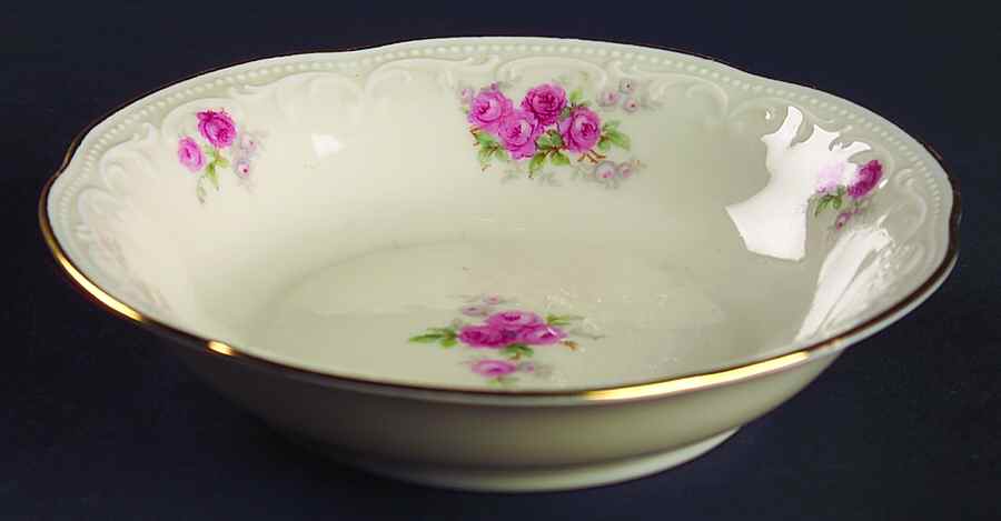 Mozart (Pink Roses-Cream) Fruit/Dessert (Sauce) Bowl by Tirschenreuth-1