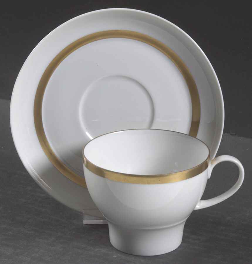 Gold Band (Rim) Flat Cup & Saucer Set by Thomas-1