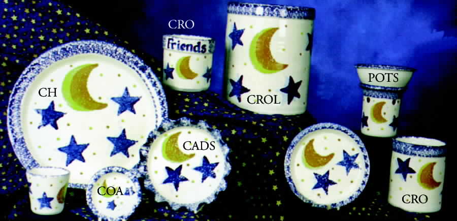 Moon and Stars White (Made in Mold) Dinner Plate by Three Rivers-1