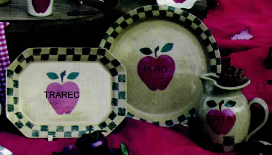 Country Apple Tan (Made in Mold) Deep Round Platter by Three Rivers-1