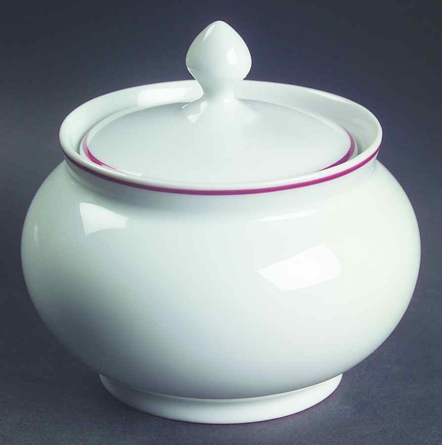 R6L1 Red Sugar Bowl & Lid by Royal Limoges-1
