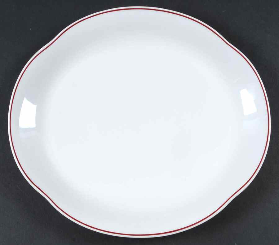 R6L1 Red 13" Oval Serving Platter by Royal Limoges-1