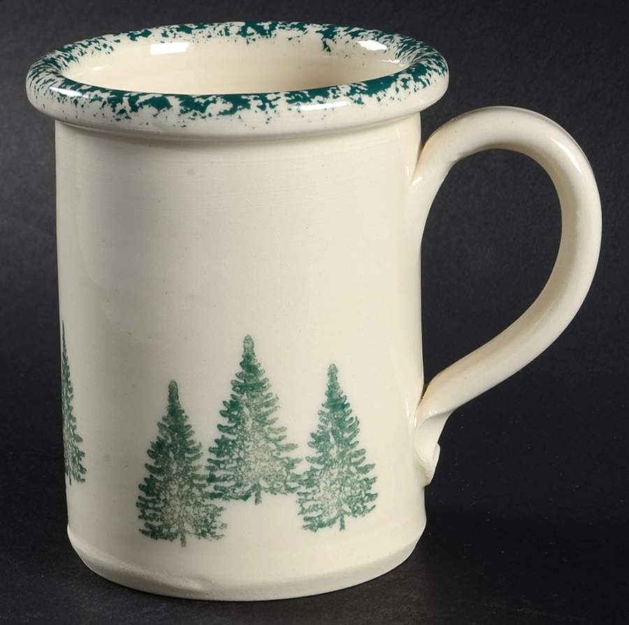 Winter Pines White (Made in Mold) Mug by Three Rivers-1