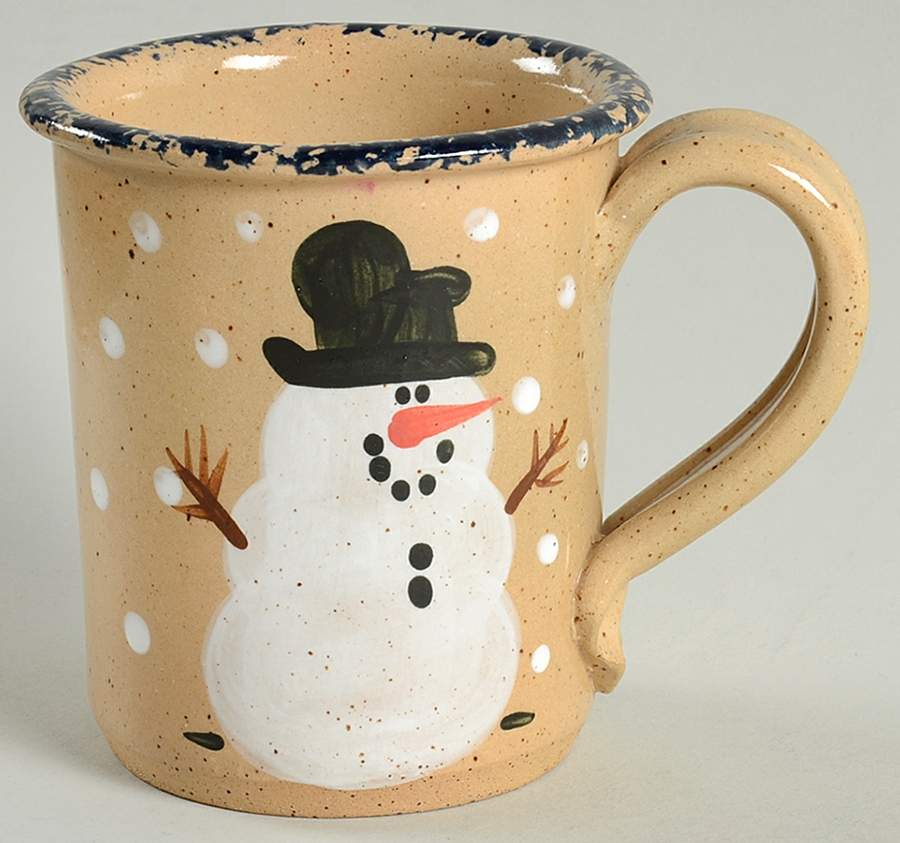 Navy Snowman (Made in Mold) Mug by Three Rivers-1