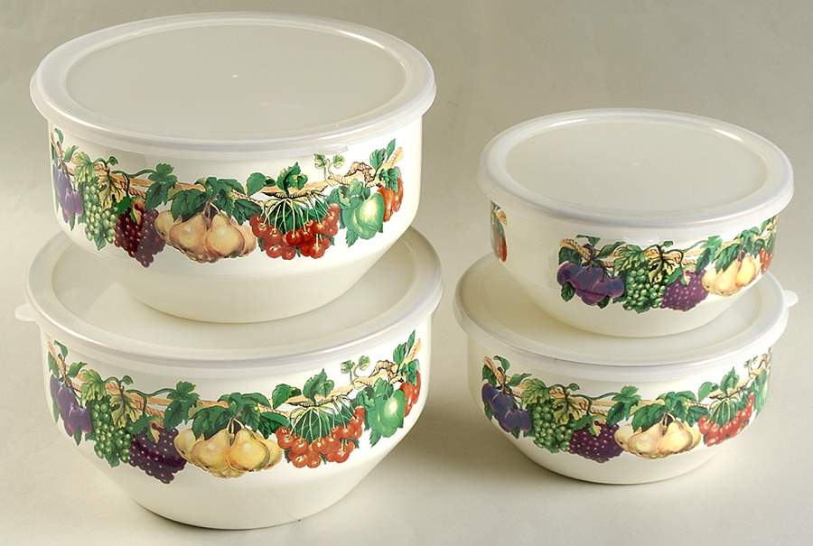 Kensington Garden (4 Piece) Metal Bowl Set with Lids by Tabletops Unlimited-1