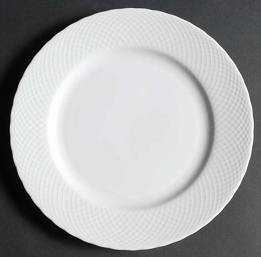 White Wicker Dinner Plate by Ten Strawberry Street-1