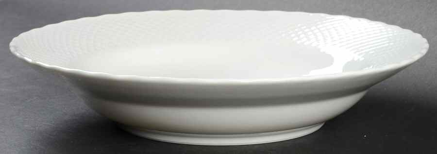 White Wicker Large Rim Soup Bowl by Ten Strawberry Street-1