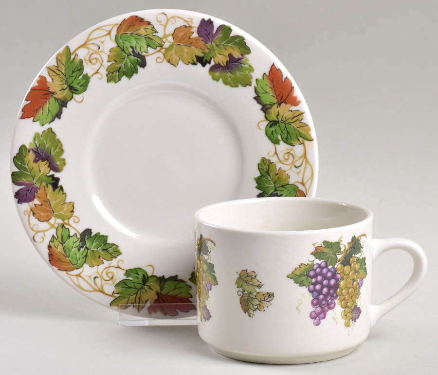 Vine Flat Cup & Saucer Set by Tabletops Unlimited-1