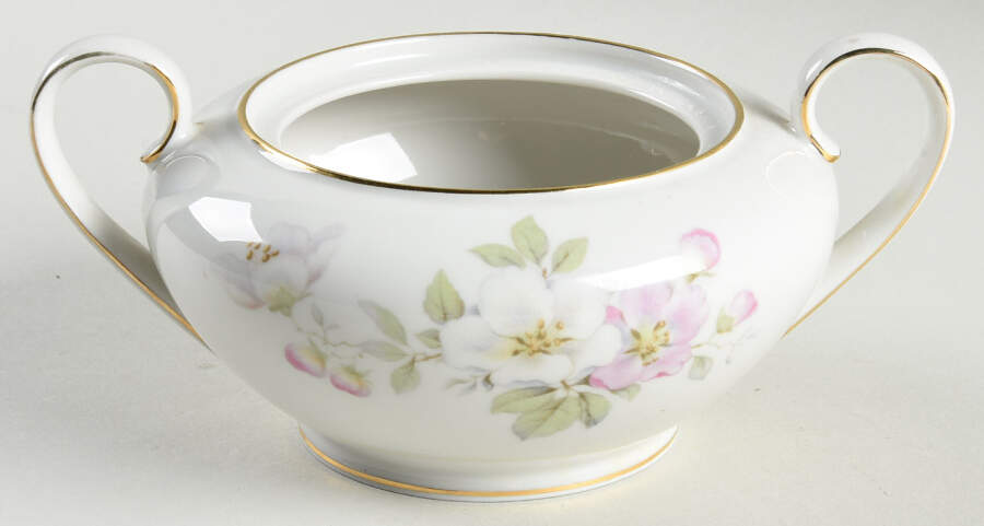 Apple Blossom (Cream Background) Sugar Bowl No Lid by Tirschenreuth-1