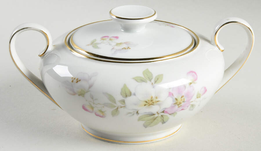 Apple Blossom (Cream Background) Sugar Bowl & Lid by Tirschenreuth-1