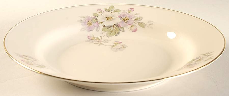 Apple Blossom (Cream Background) Large Rim Soup Bowl by Tirschenreuth-1