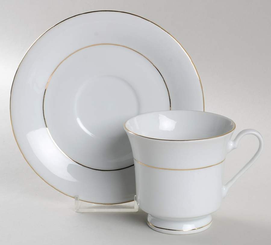 Classic Gold Footed Cup & Saucer Set by Tienshan-1