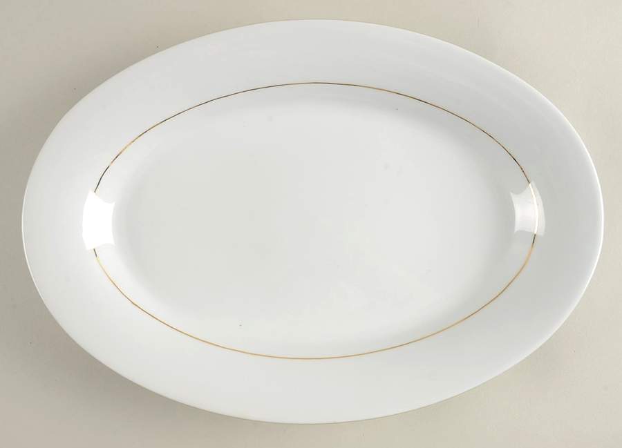 Classic Gold 14" Oval Serving Platter by Tienshan-1