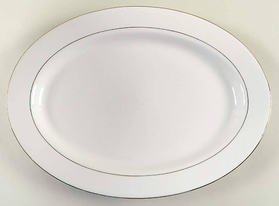 Classic Gold 12" Oval Serving Platter by Tienshan-1