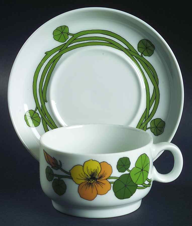 Nasturtium Flat Cup & Saucer Set by Thomas-1