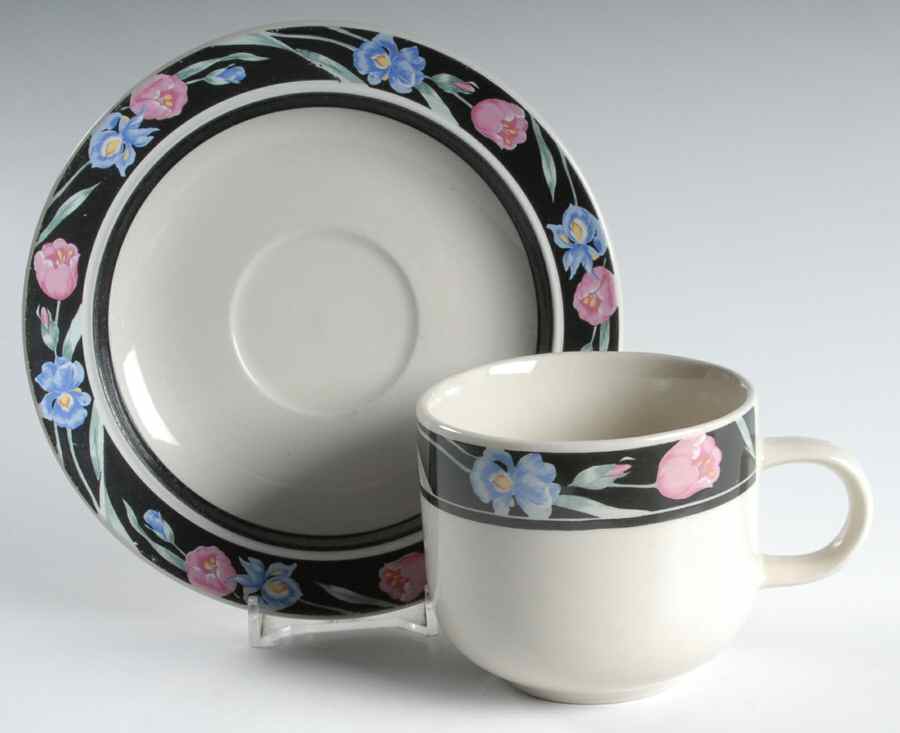 Madrid Flat Cup & Saucer Set by Tienshan-1