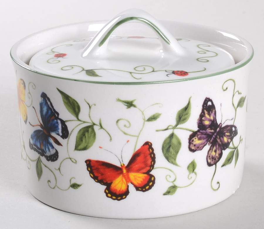 Butterfly Sugar Bowl & Lid by Tabletops Unlimited-1