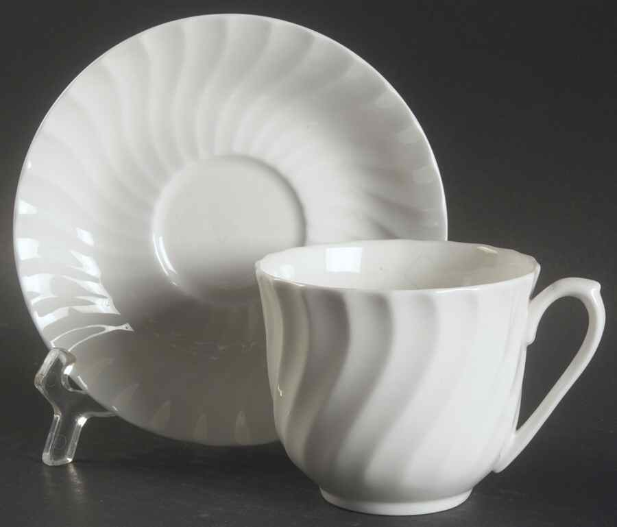 Cascade Flat Cup & Saucer Set by Royal Limoges-1