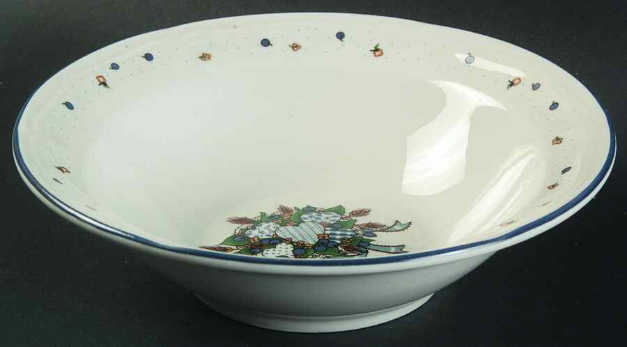 Blueberry Hearts Rim Cereal Bowl by Tabletops Unlimited-1
