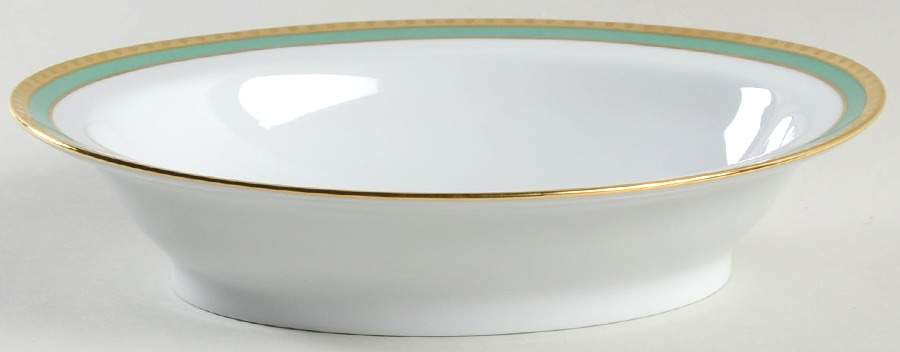 Green Band 9" Oval Vegetable Bowl by Tiffany-1