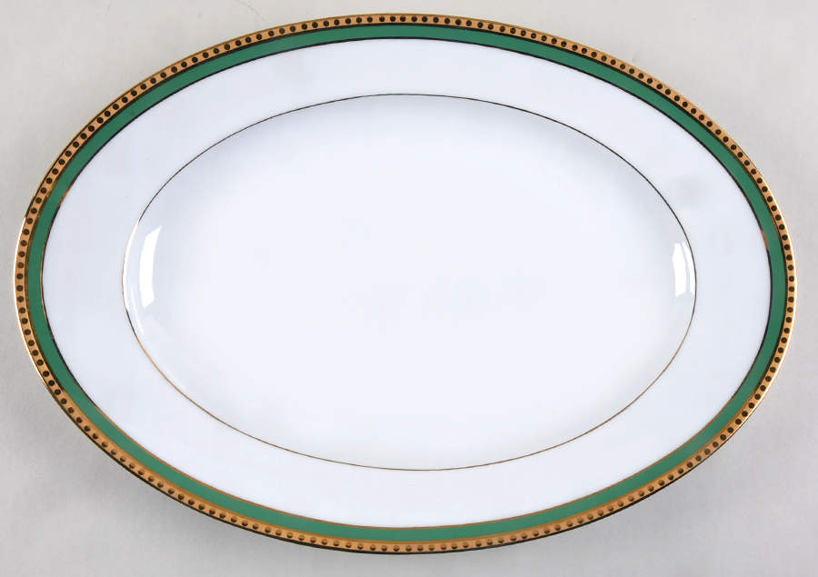 Green Band 15" Oval Serving Platter by Tiffany-1