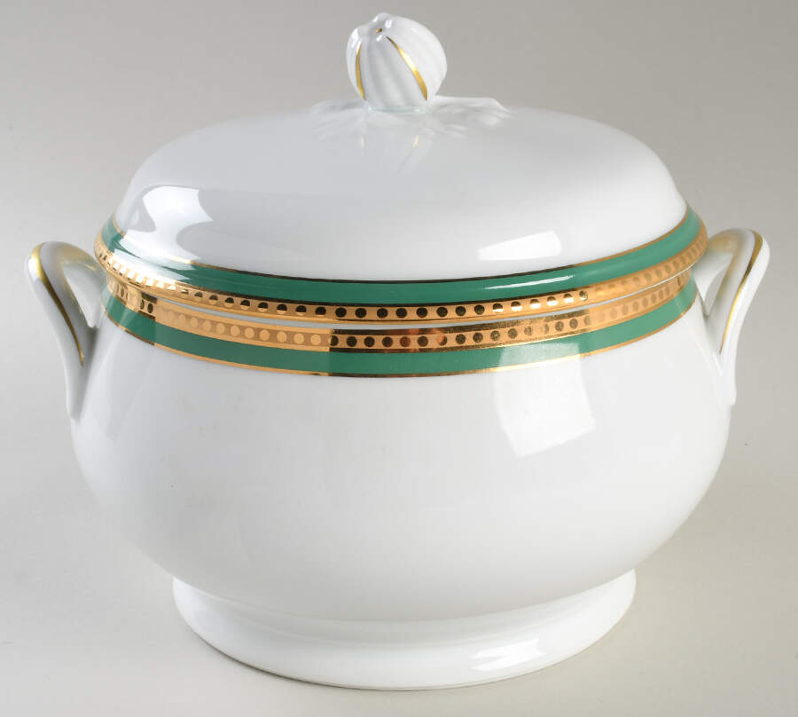 Green Band Tureen &  Lid by Tiffany-1