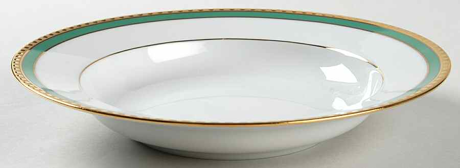 Green Band Rim Soup Bowl by Tiffany-1