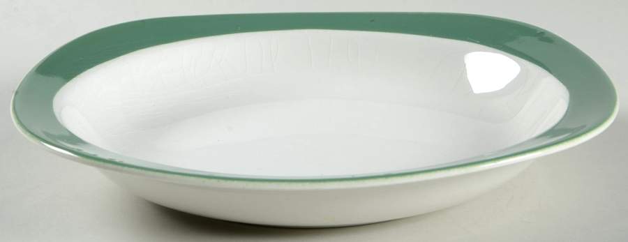 Conversation Green Rim Soup Bowl by Taylor, Smith & Taylor (Ts&T)-1