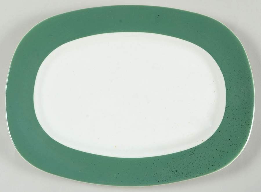 Conversation Green 11" Oval Serving Platter by Taylor, Smith & Taylor (Ts&T)-1