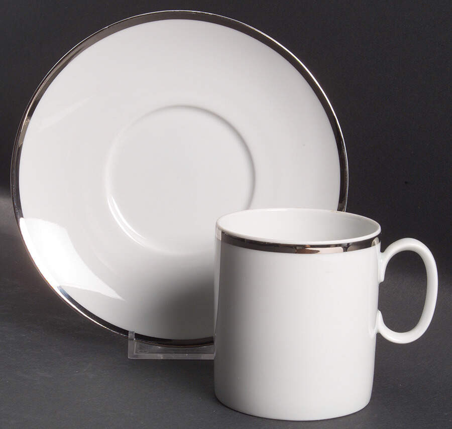 Platinum Band Flat Cup & Saucer Set by Thomas-1