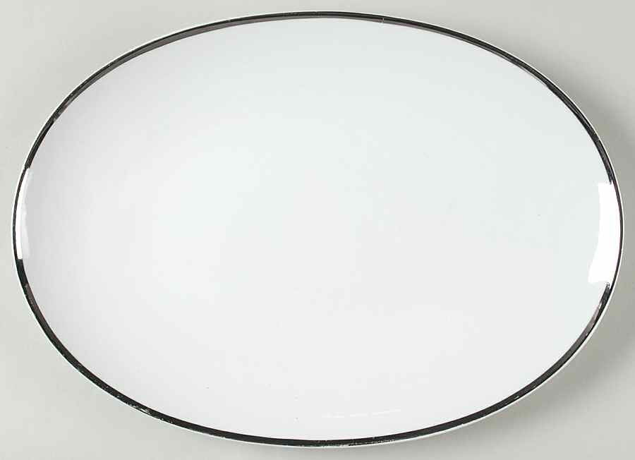 Platinum Band 13" Oval Serving Platter by Thomas-1
