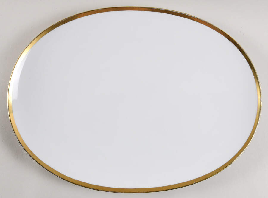 Gold Band 15" Oval Serving Platter by Thomas-1
