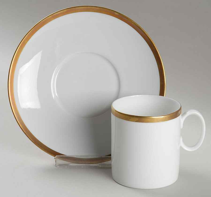 Gold Band Flat Cup & Saucer Set by Thomas-1