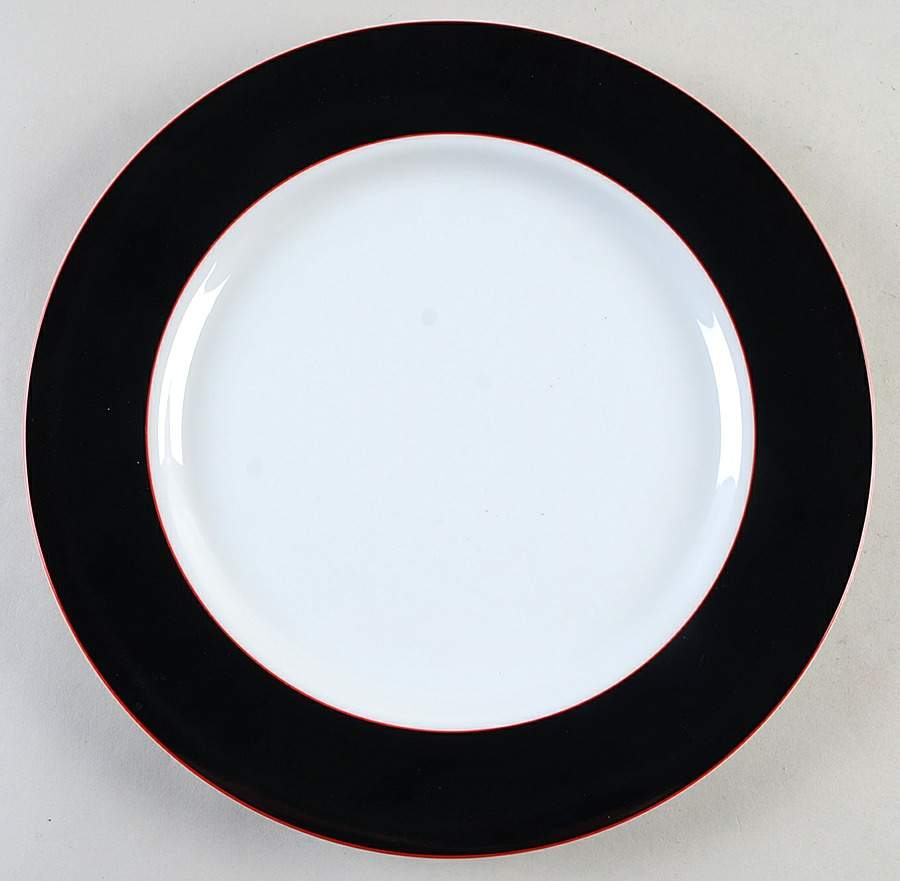 Due Black Large Dinner Plate by Taitu-1