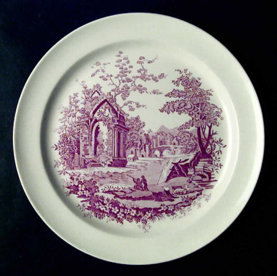 English Abbey Red (Smooth, Rim, No Trim) Dinner Plate by Taylor, Smith & Taylor (Ts&T)-1