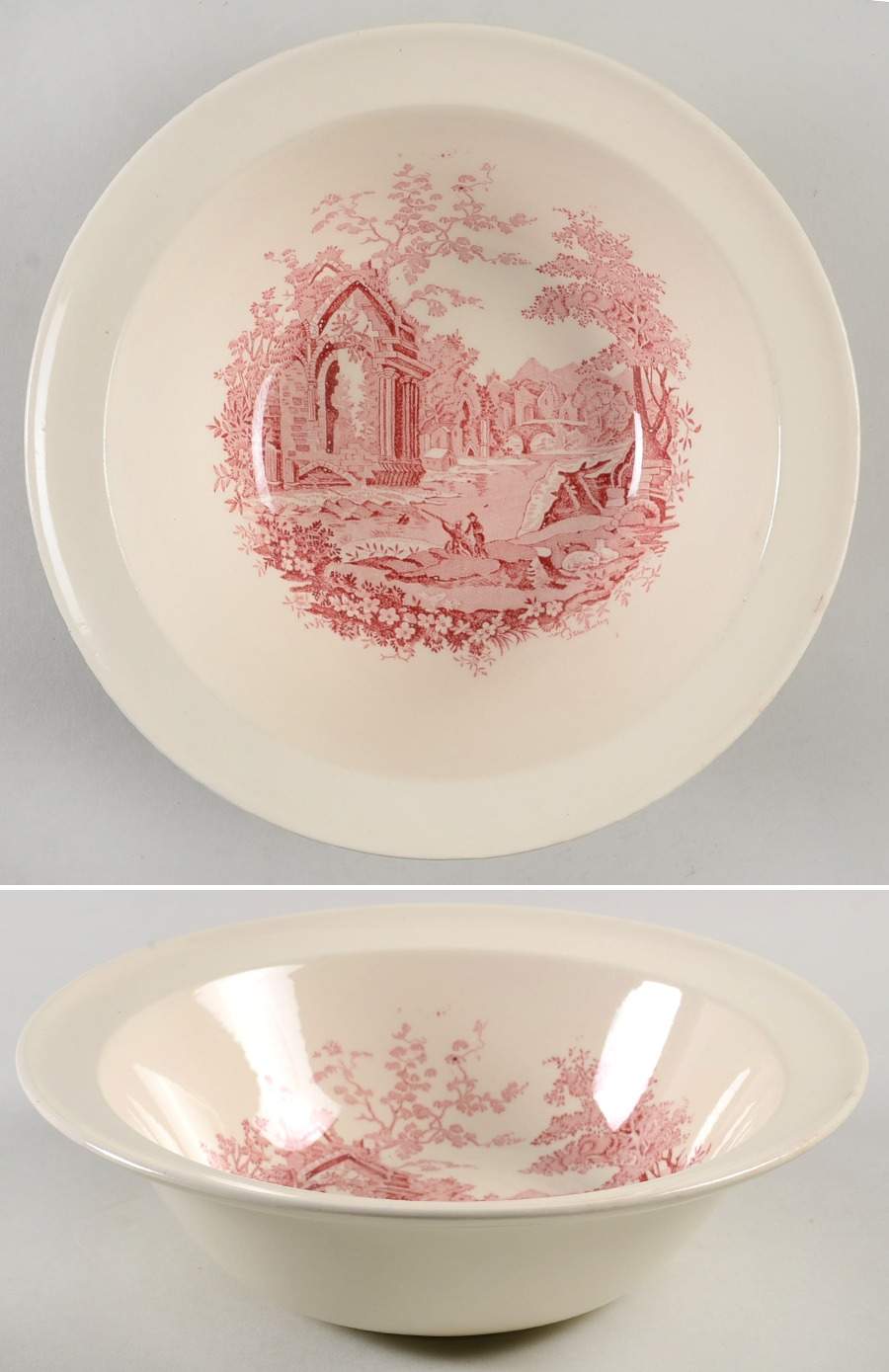 English Abbey Red (Smooth, Rim, No Trim) 9" Round Vegetable Bowl by Taylor, Smith & Taylor (Ts&T)-1