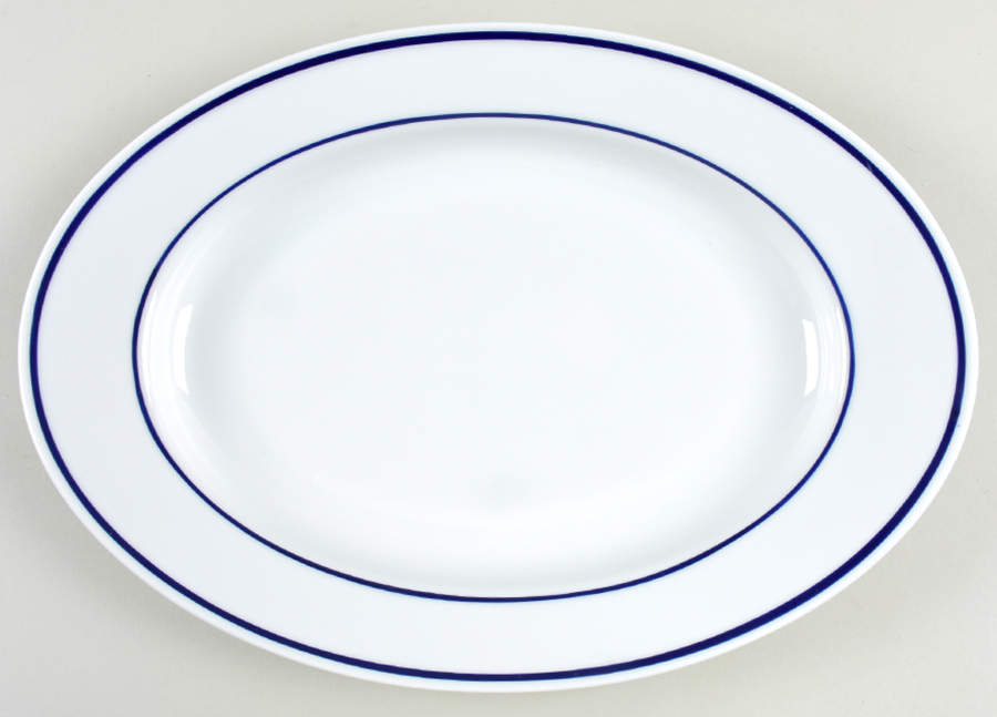 Dinerware Blue 13" Oval Serving Platter by Ten Strawberry Street-1