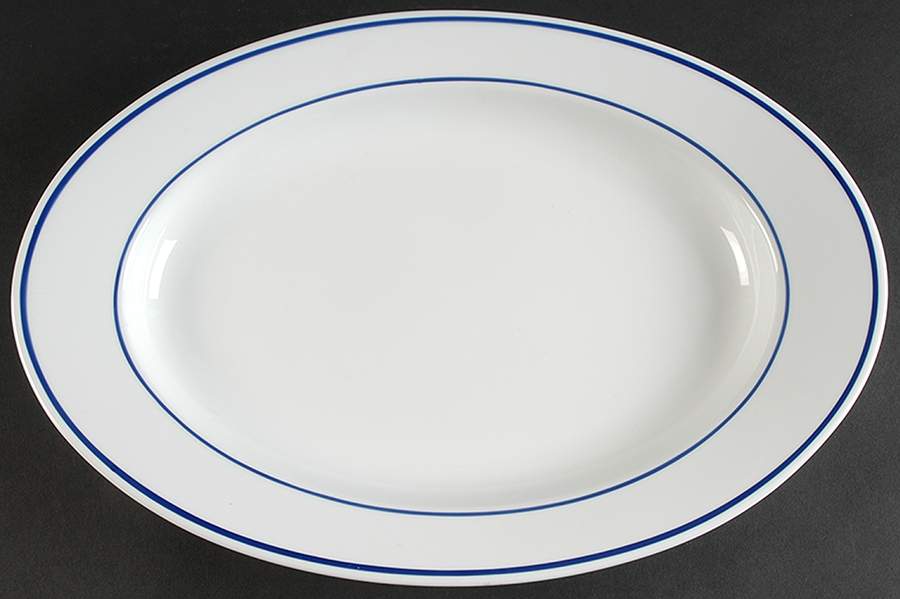 Dinerware Blue 15" Oval Serving Platter by Ten Strawberry Street-1