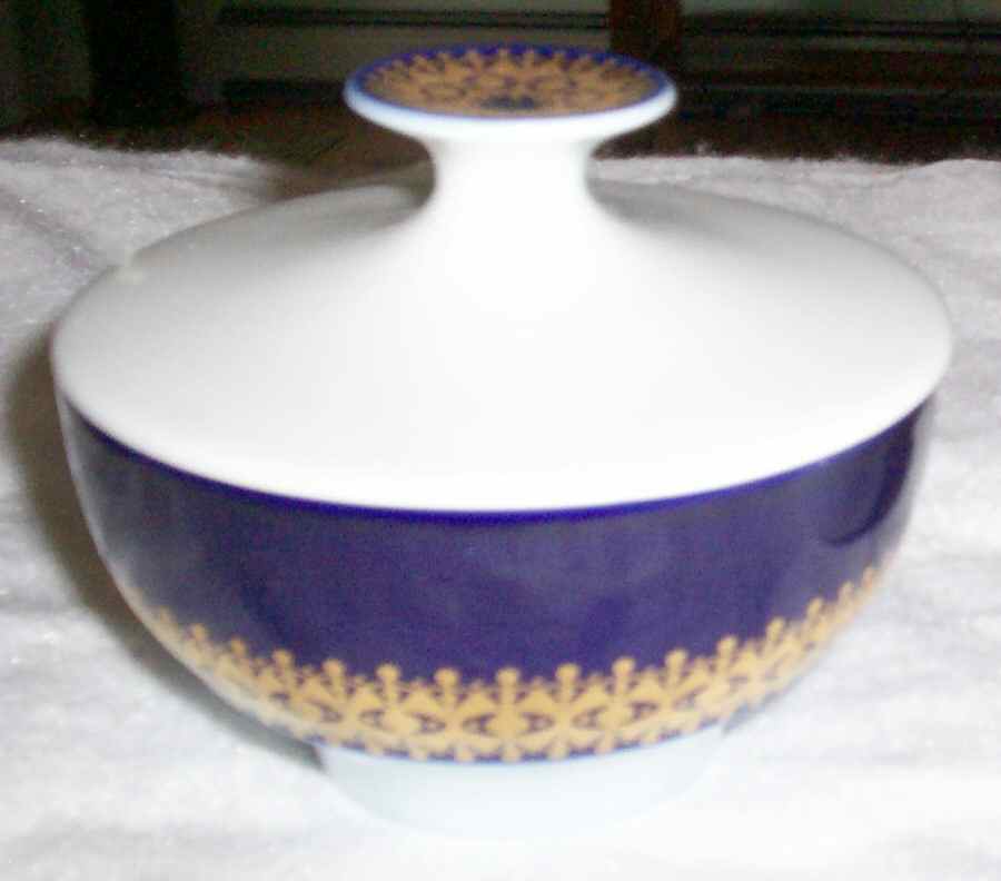 Cobalt Gold Sugar Bowl & Lid by Thomas-1