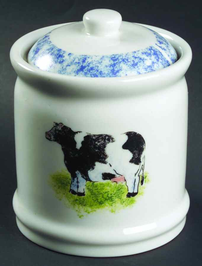 Country Barn Cow Small Canister & Lid by Tabletops Unlimited-1