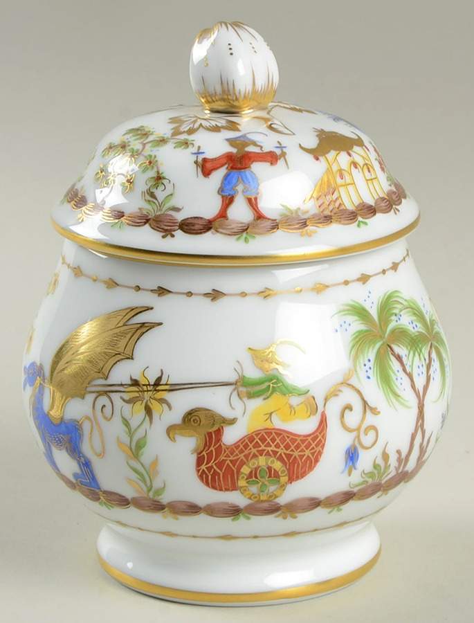 Cirque Chinois Sugar Bowl & Lid by Tiffany-1