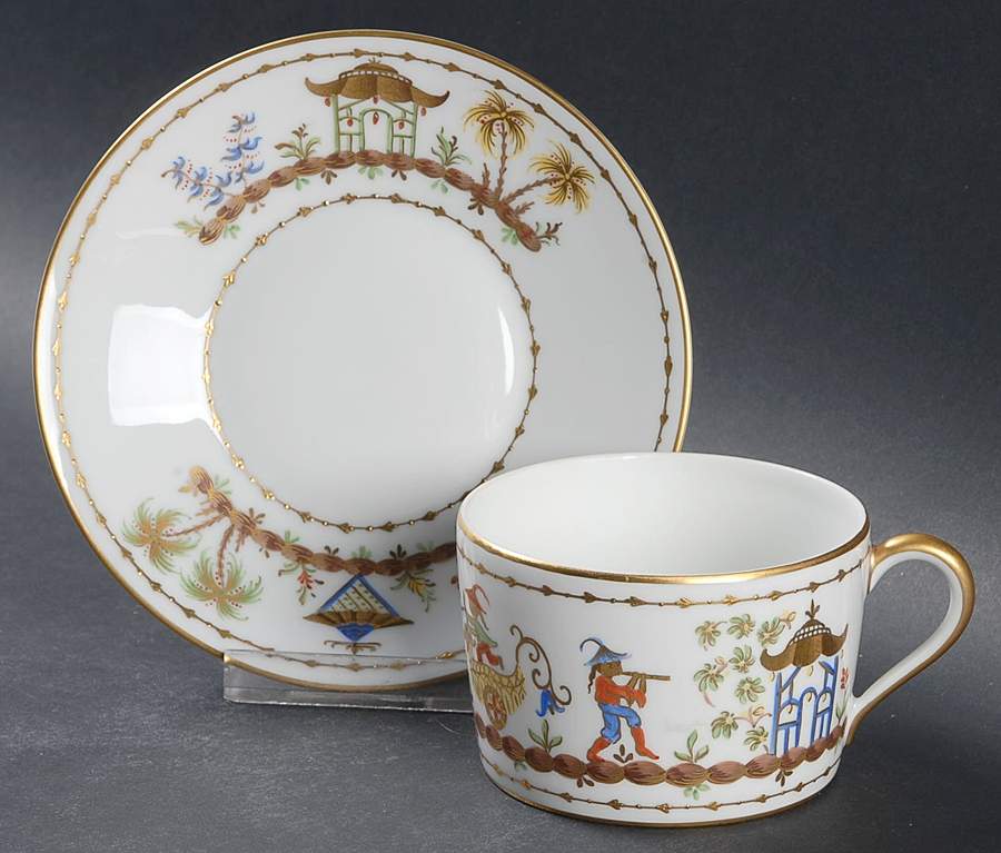 Cirque Chinois Flat Cup & Saucer Set by Tiffany-1
