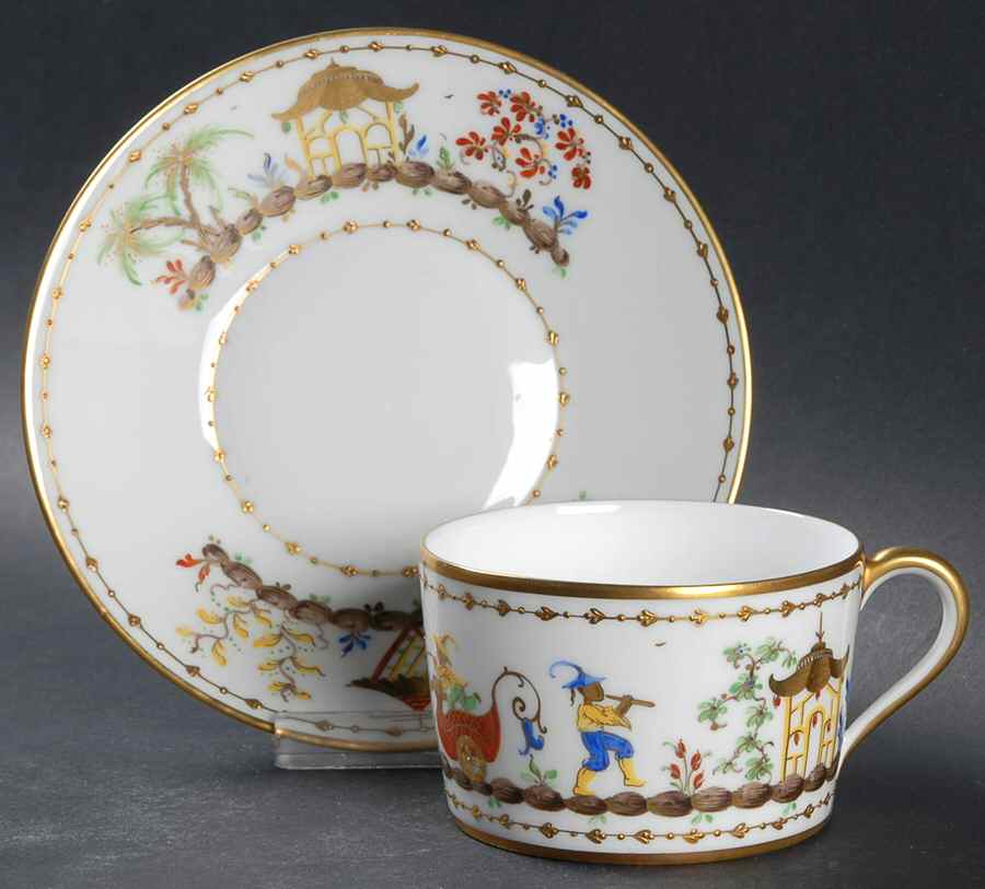 Cirque Chinois Flat Cup & Saucer Set by Tiffany-1