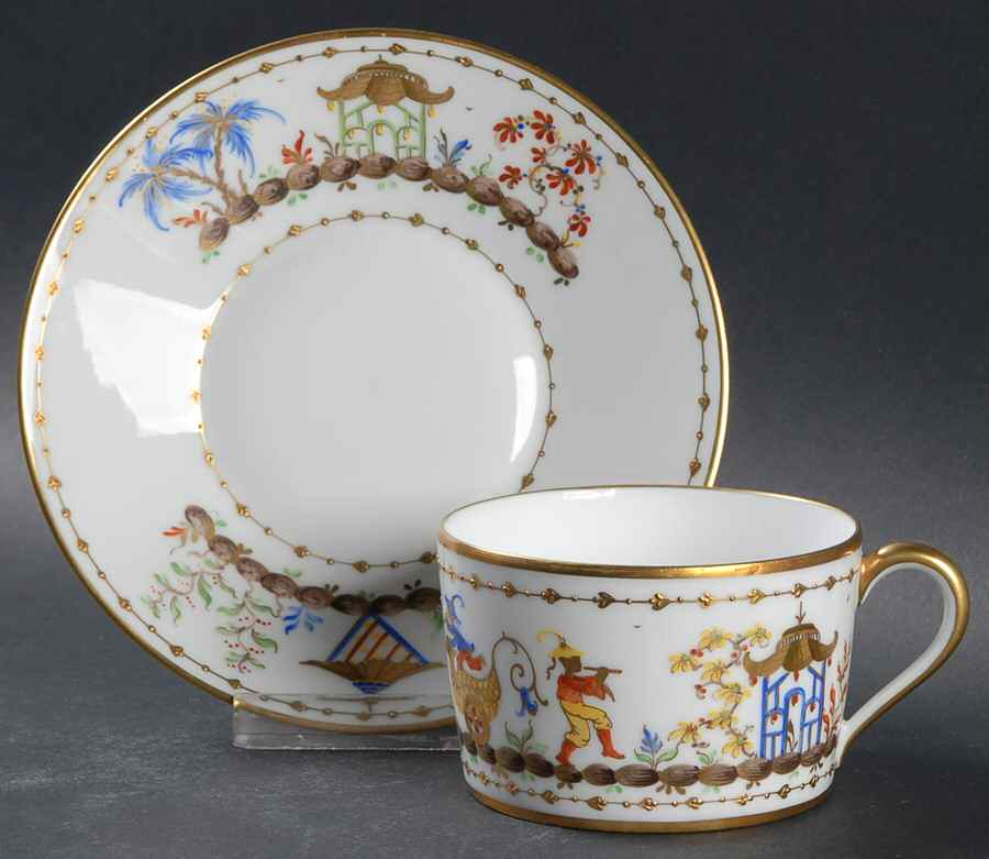 Cirque Chinois Flat Cup & Saucer Set by Tiffany-1